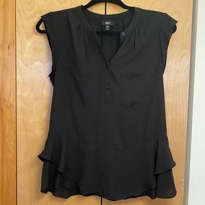 Black ruffle blouse